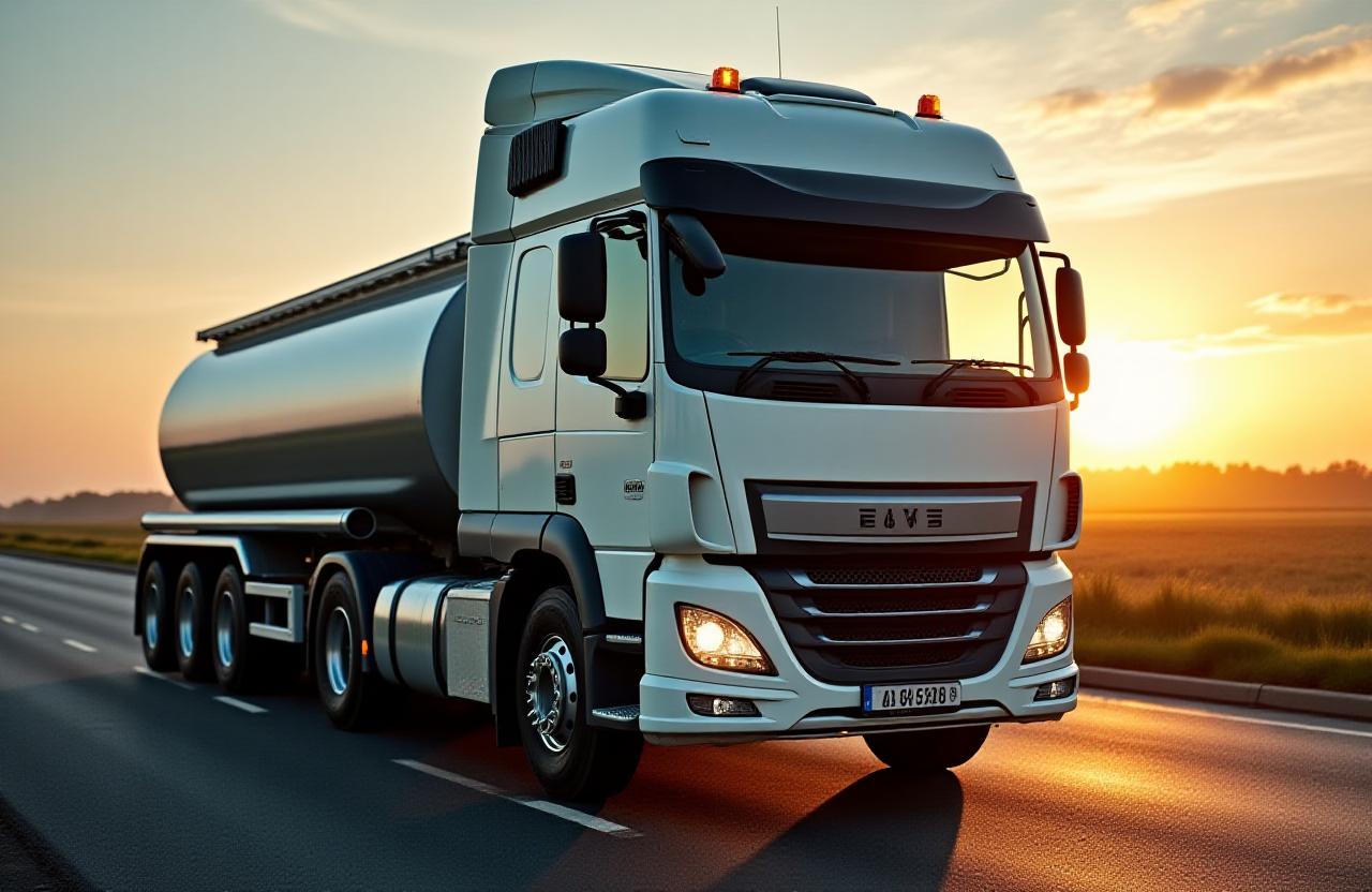 Emergency water delivery truck on standby